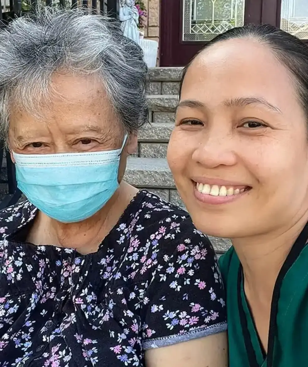 Caregiver with client