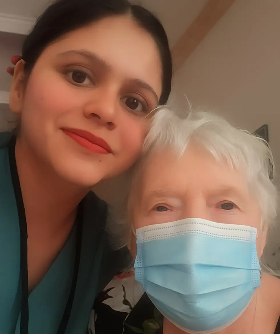 Caregiver with client