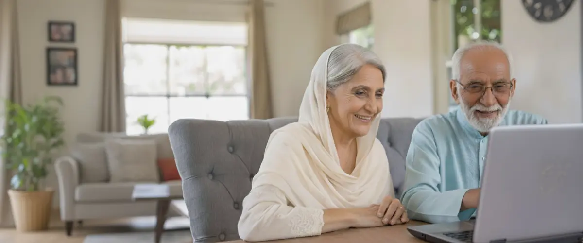 Old Couple On Laptop